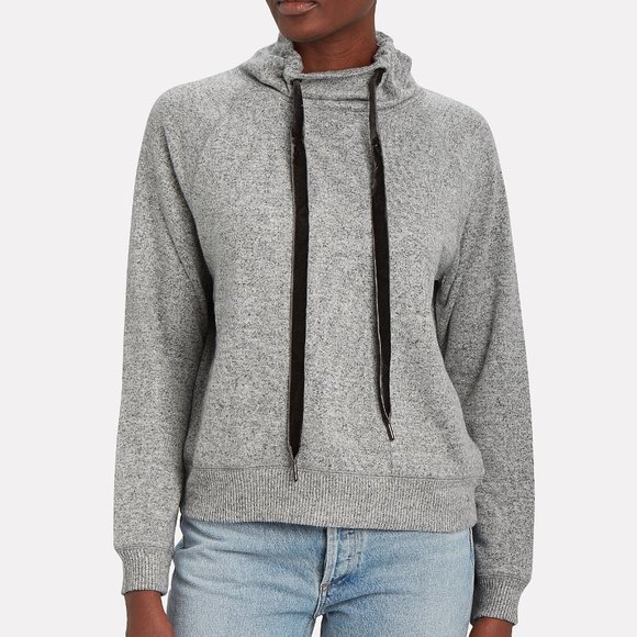 RAILS Melange Gray Faith Drawstring Cowl Neck Sweatshirt Size Medium - Picture 1 of 5